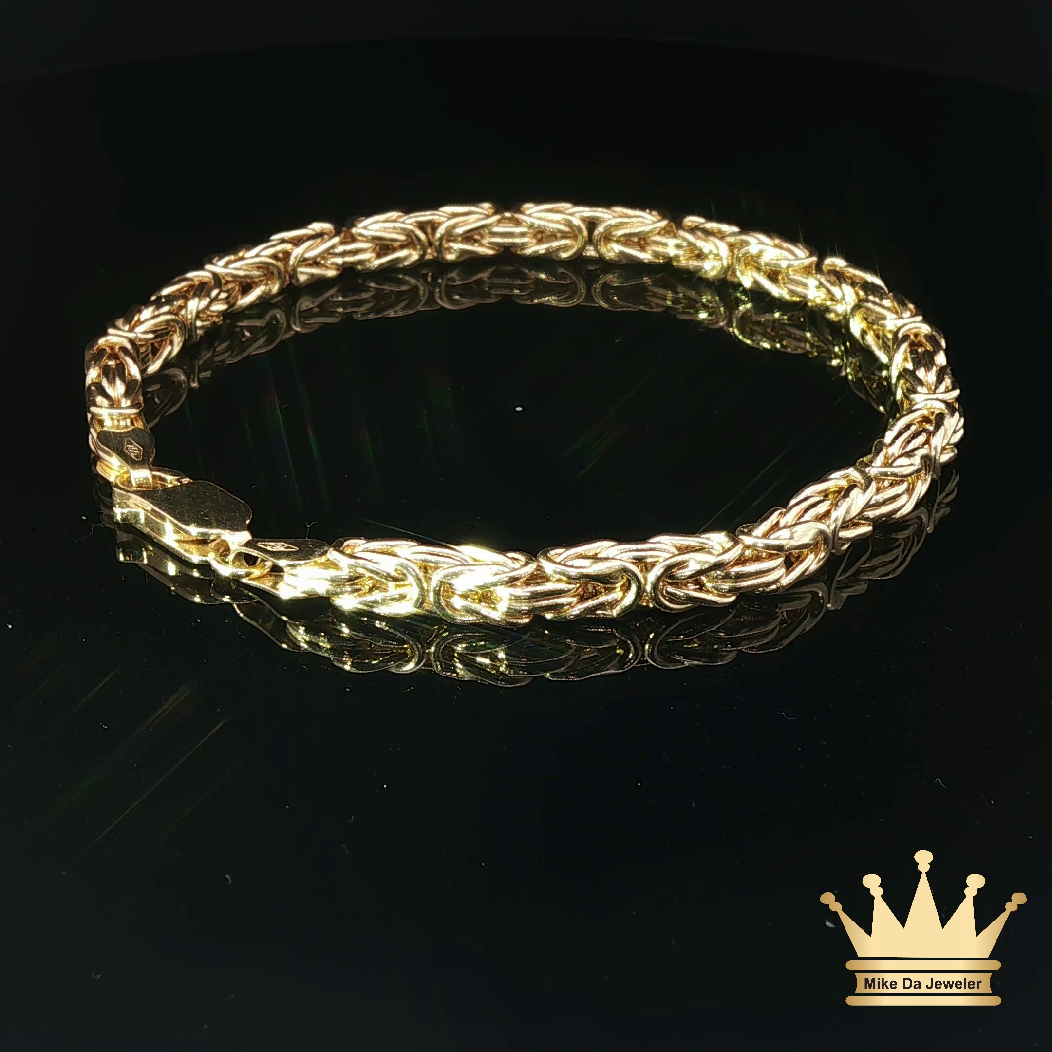 18k Yellow Gold Byzantine Bracelet Classic Royal Link Design