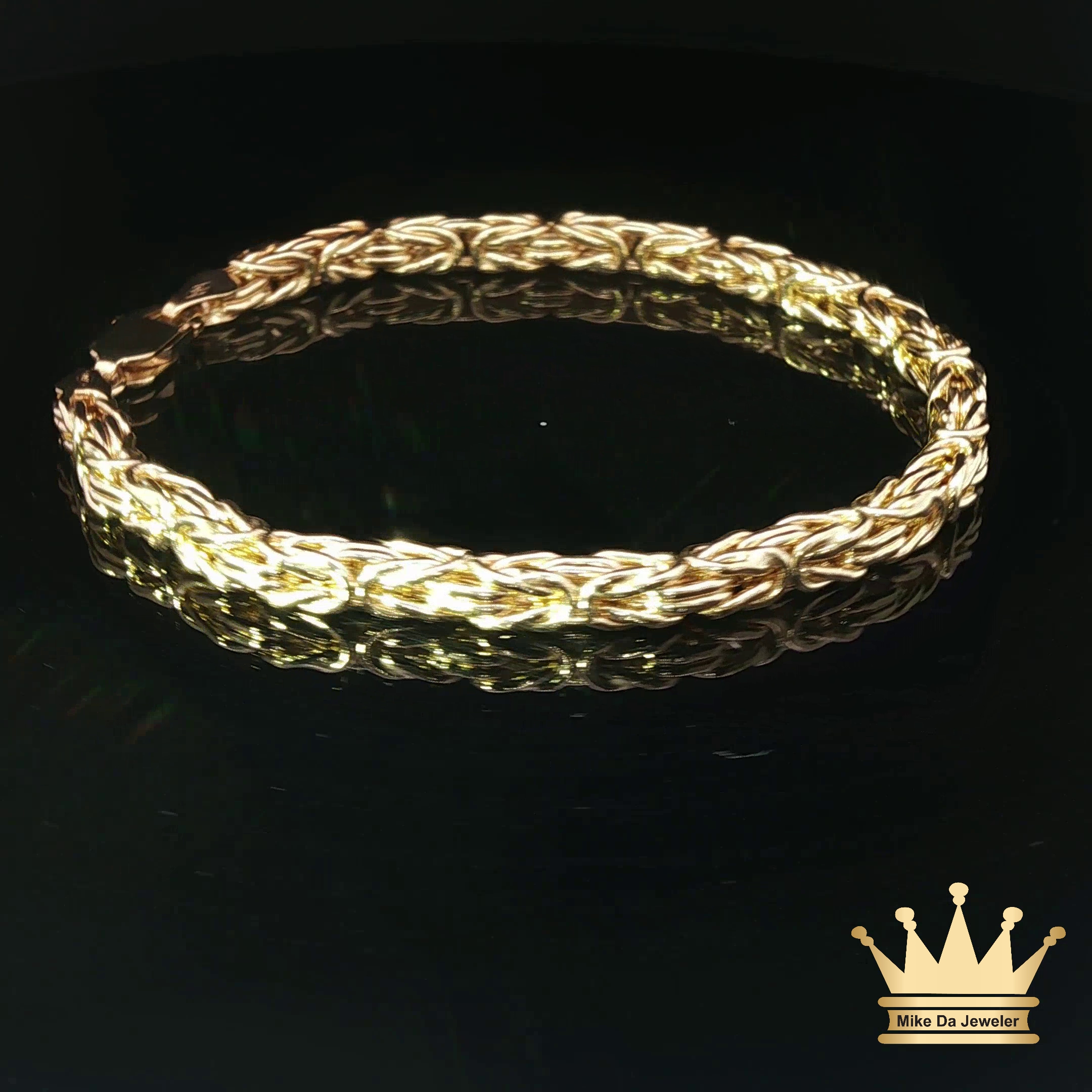 18k Yellow Gold Byzantine Bracelet Classic Royal Link Design