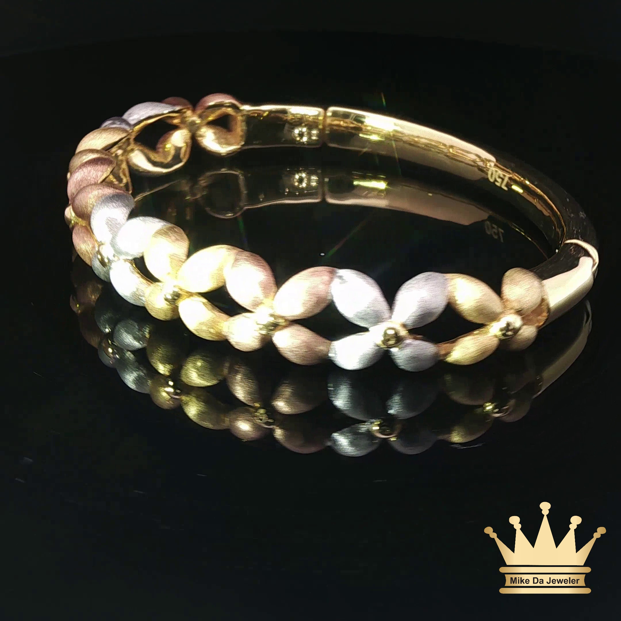 18k Tri-Tone Gold Bracelet for Women