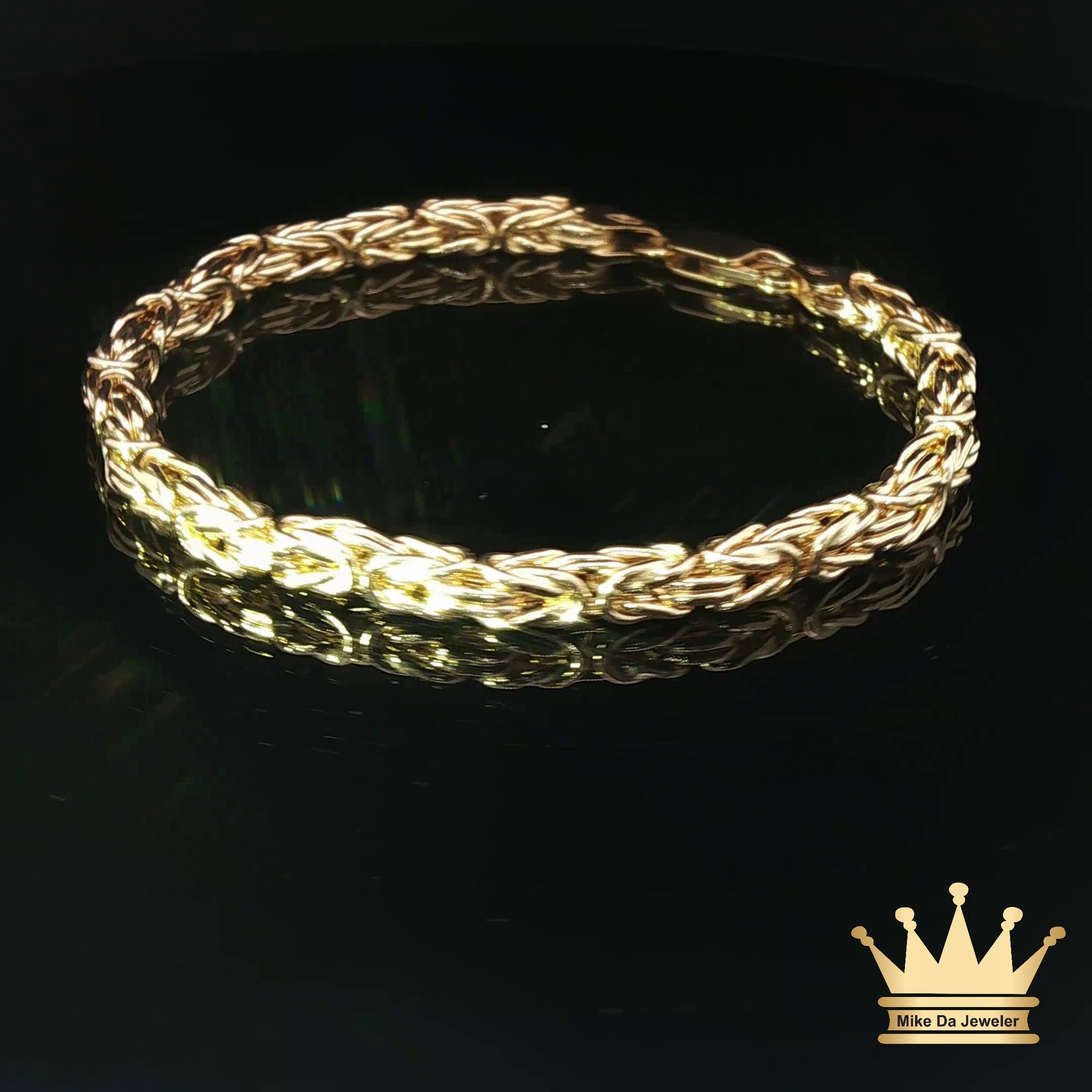 18k Yellow Gold Byzantine Bracelet Classic Royal Link Design