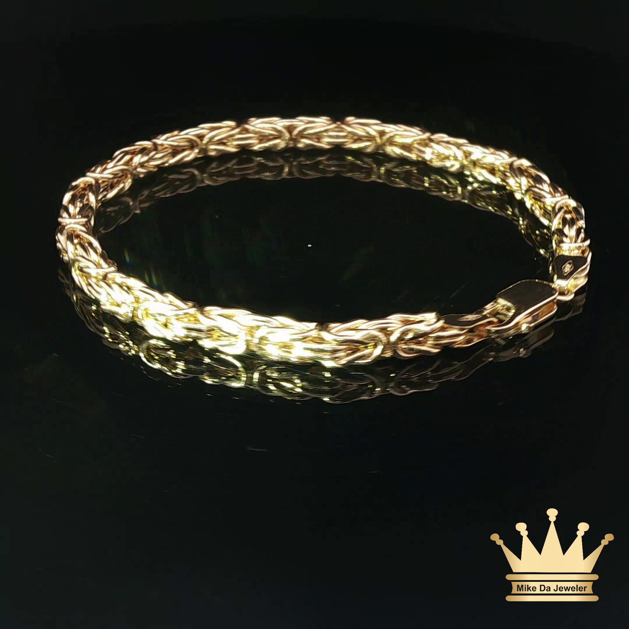 18k Yellow Gold Byzantine Bracelet Classic Royal Link Design