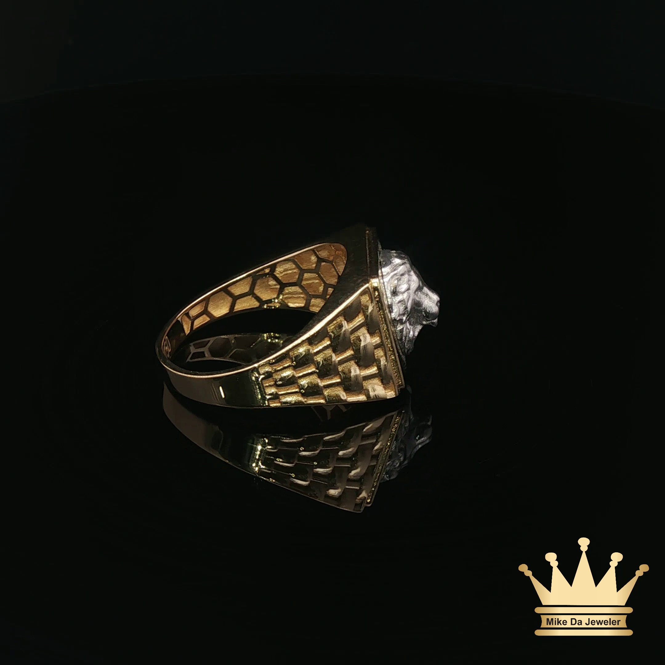 18k Men’s Lion Head Gold Ring
