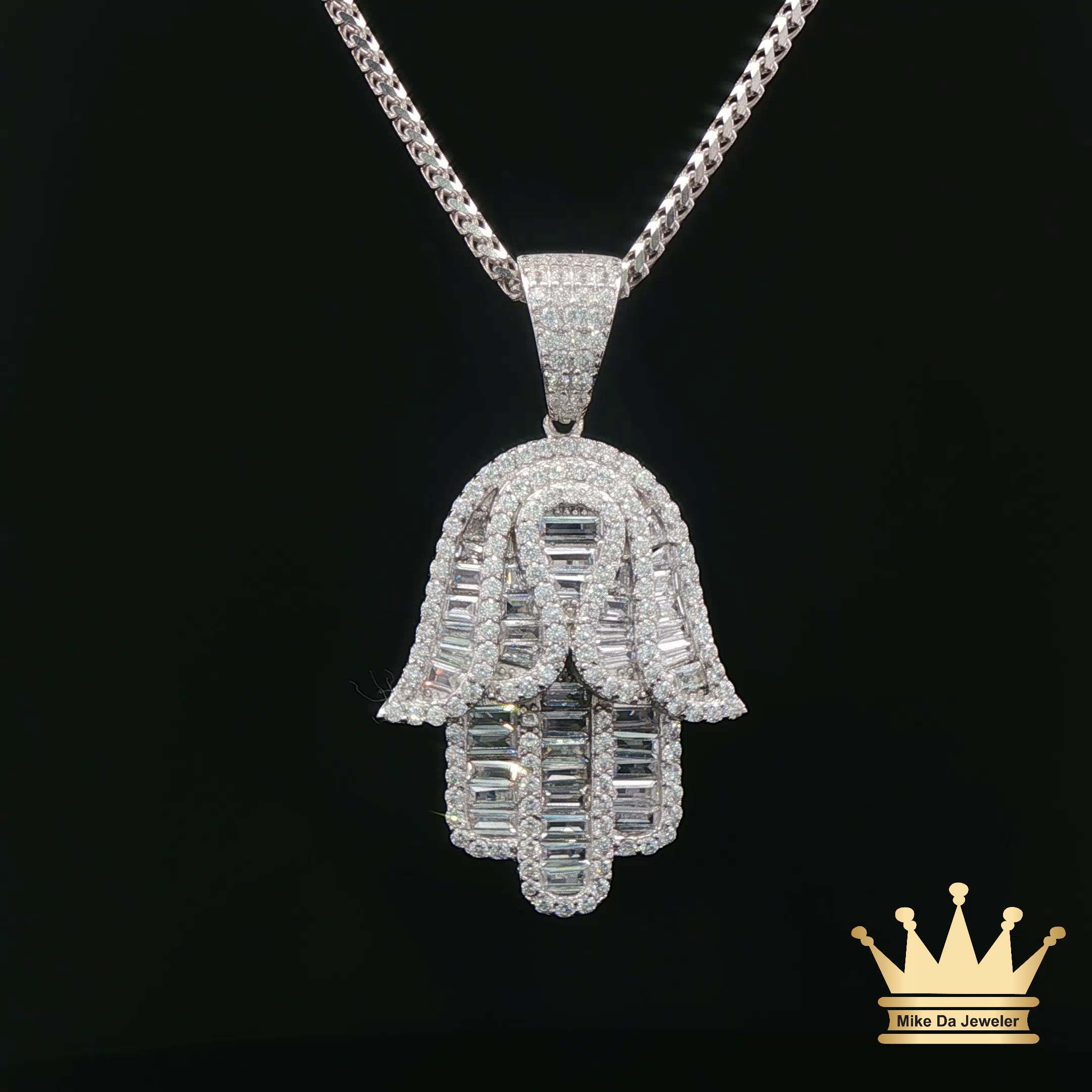 Hamsa Hand Pendant in Sterling Silver