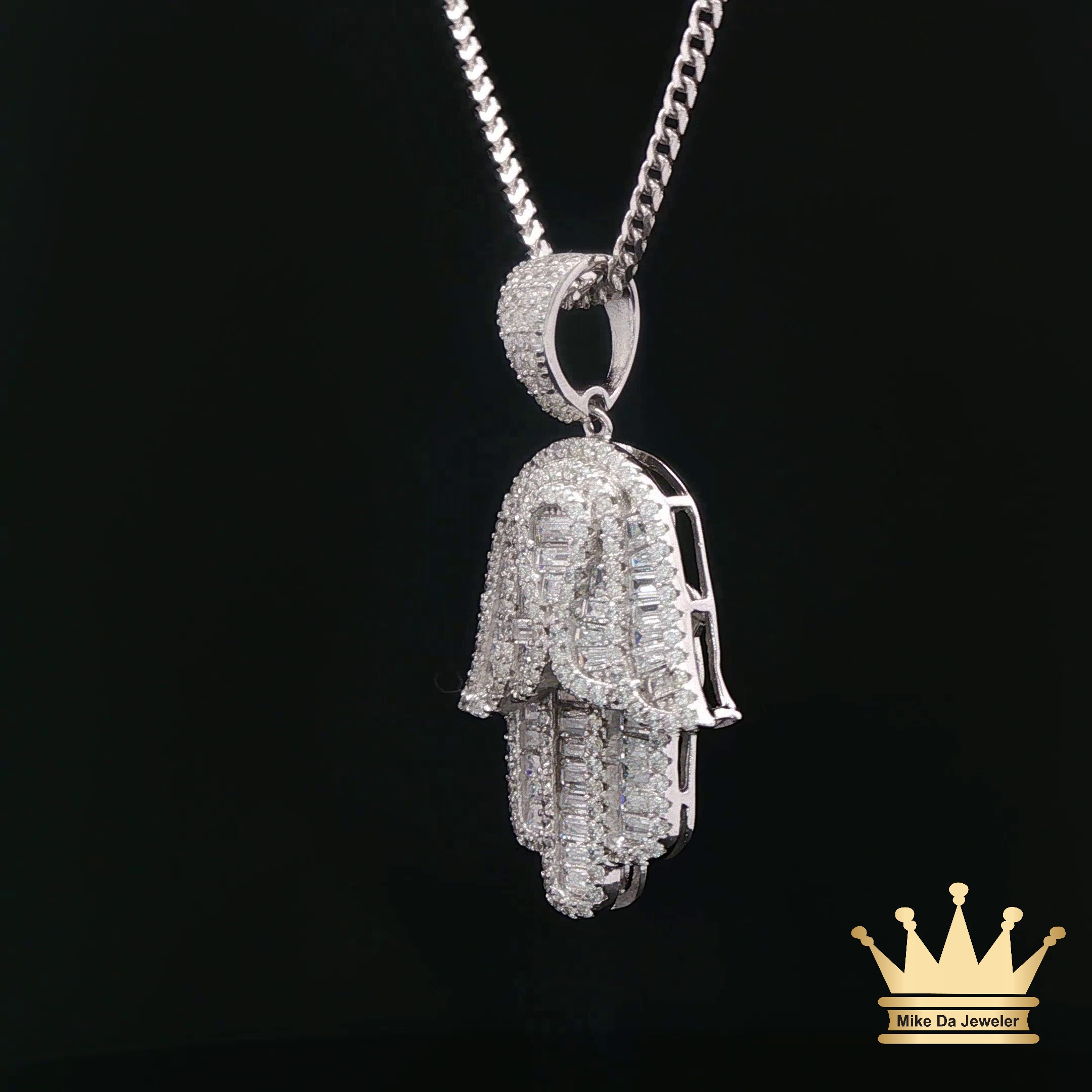 Hamsa Hand Pendant in Sterling Silver