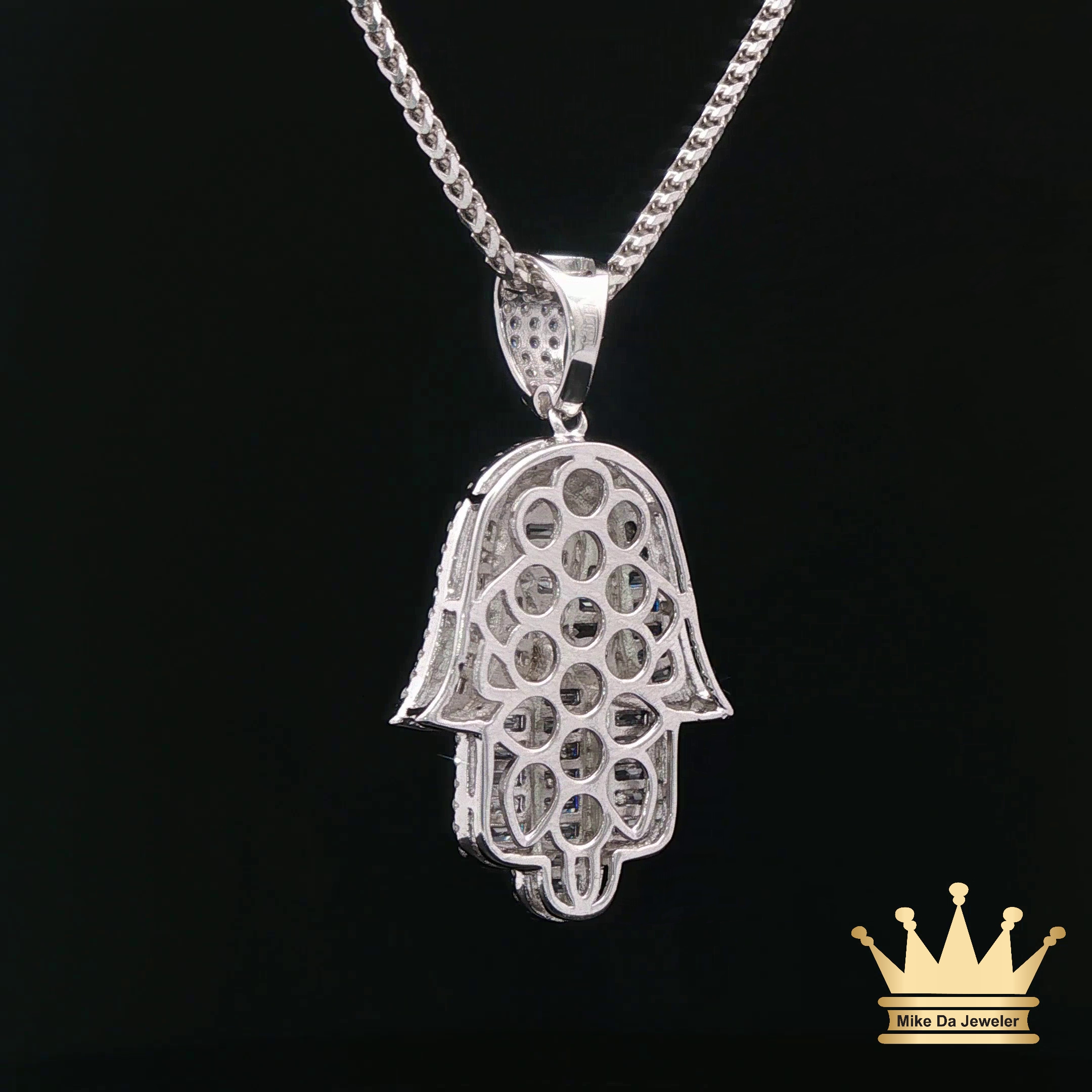 Hamsa Hand Pendant in Sterling Silver