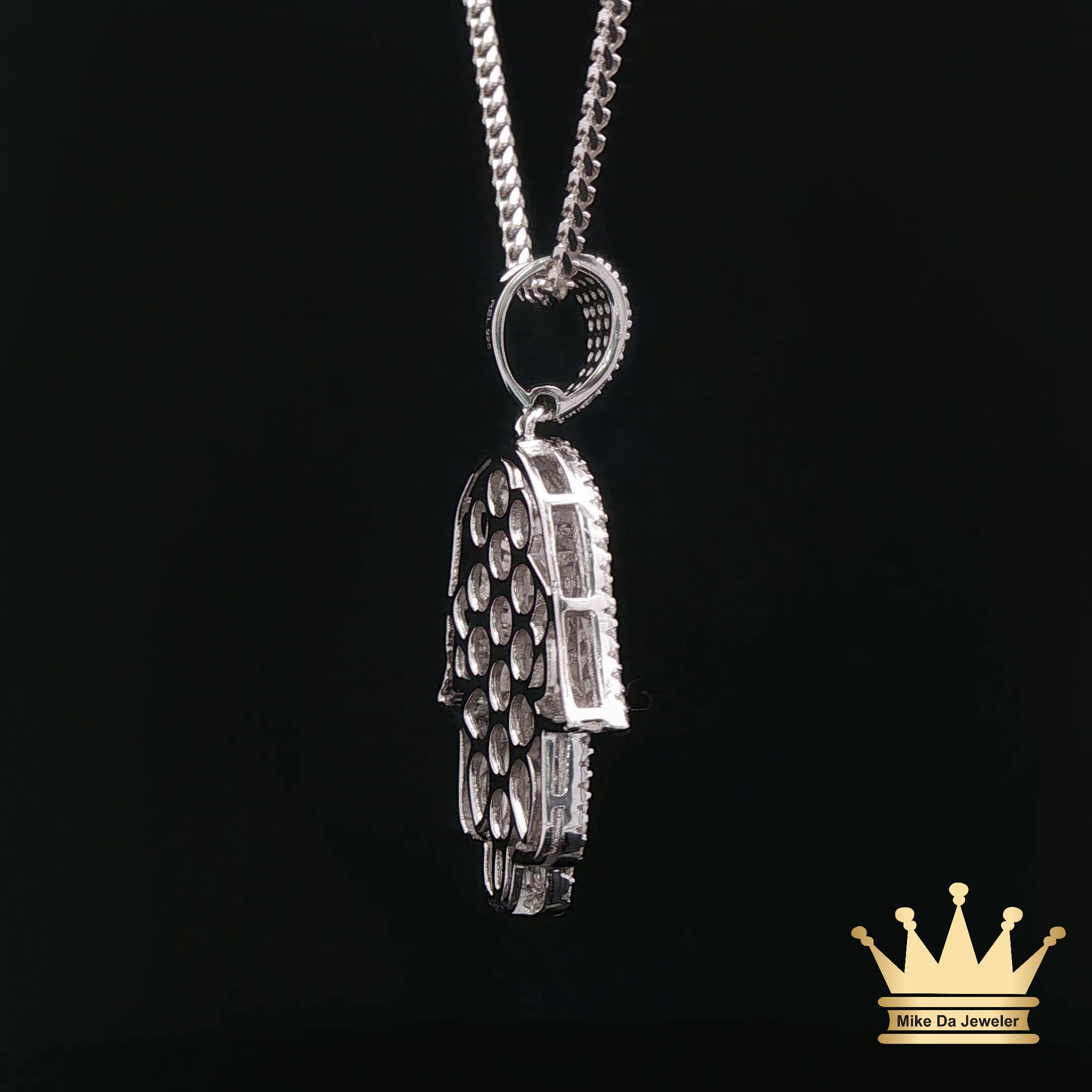 Hamsa Hand Pendant in Sterling Silver