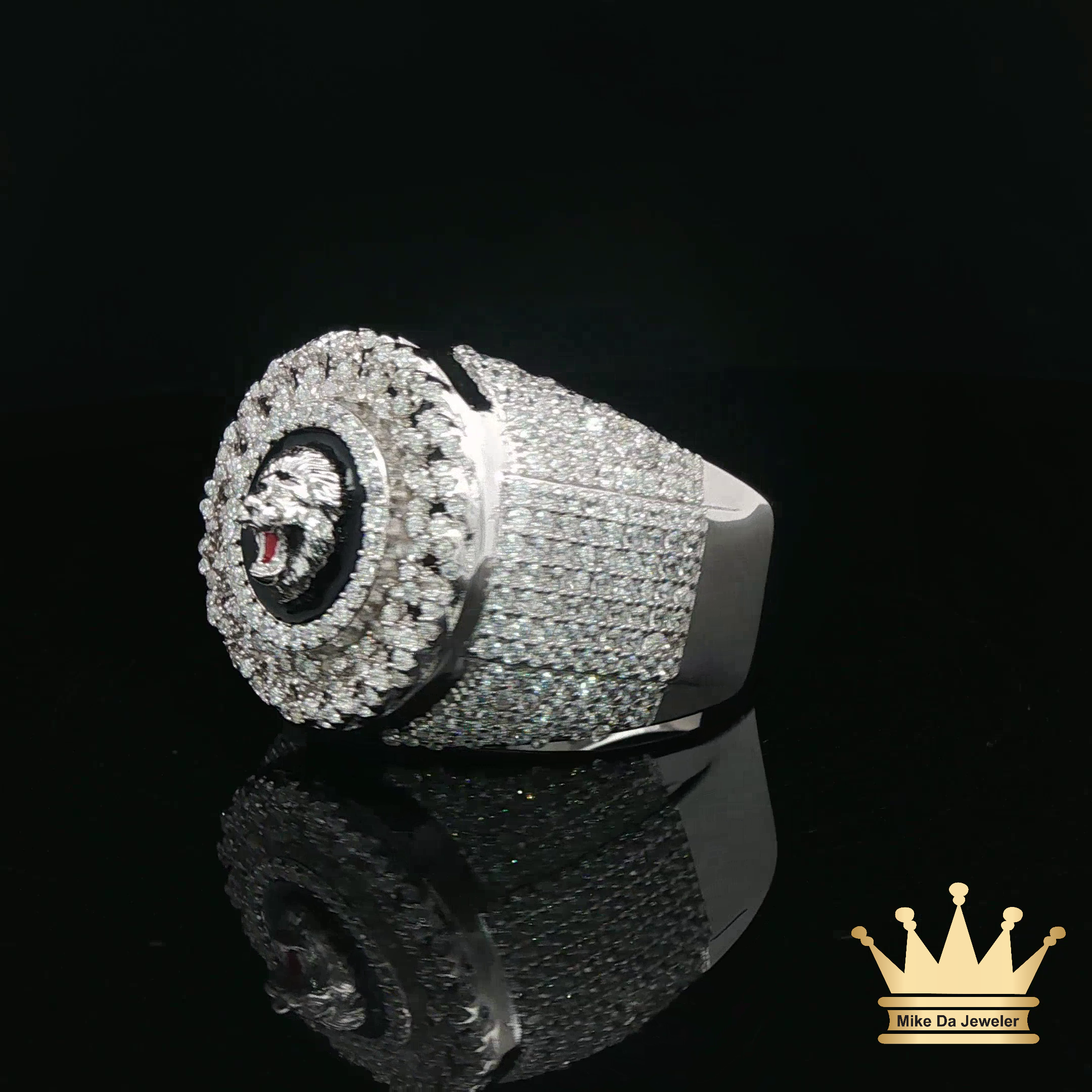 Men’s Cuban Lion Head Ring in Sterling Silver
