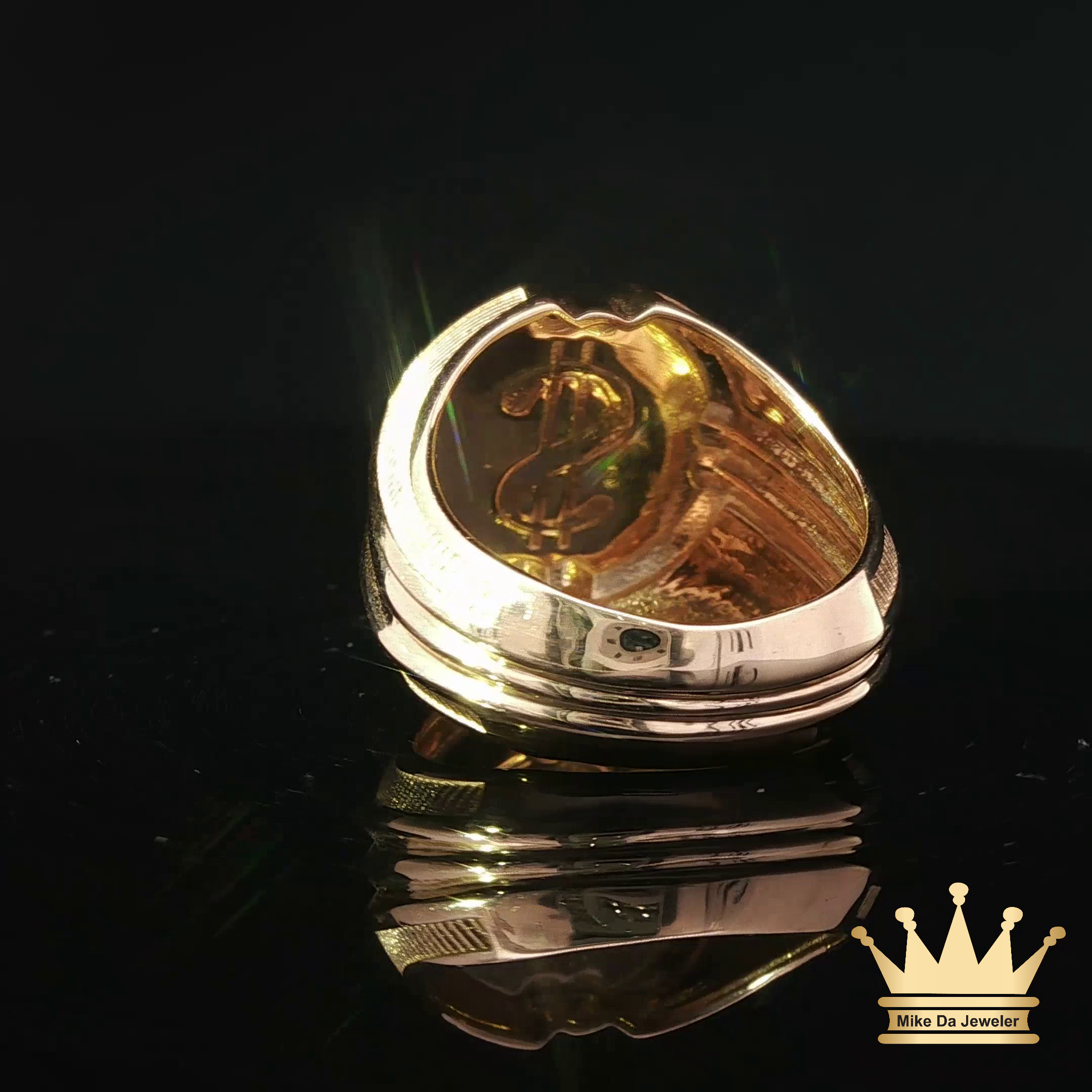 Men’s 18K Gold Dollar Sign Ring